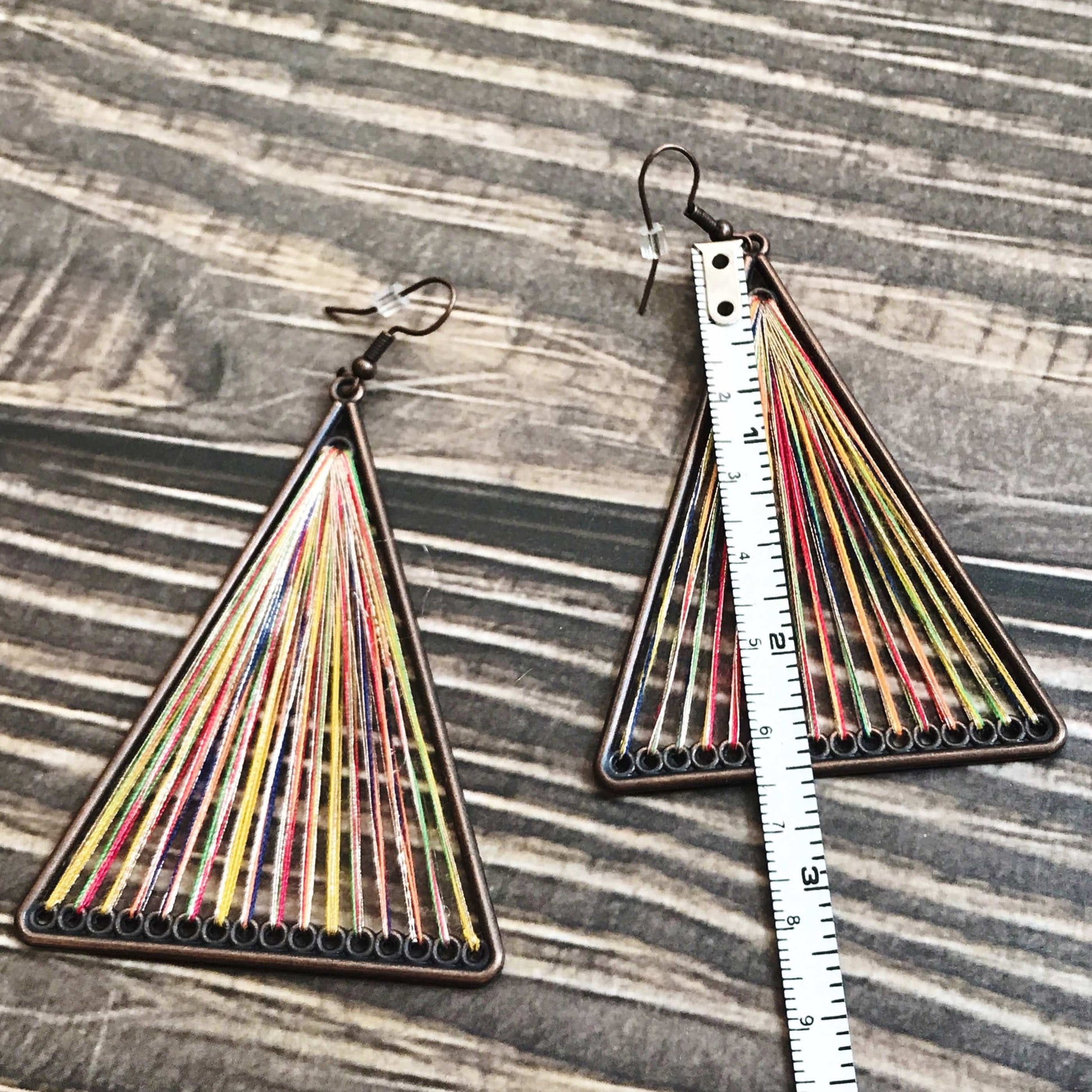 KellyMack.Co Remedy - Threaded Boho Dangle Teardrop and Triangle Earrings