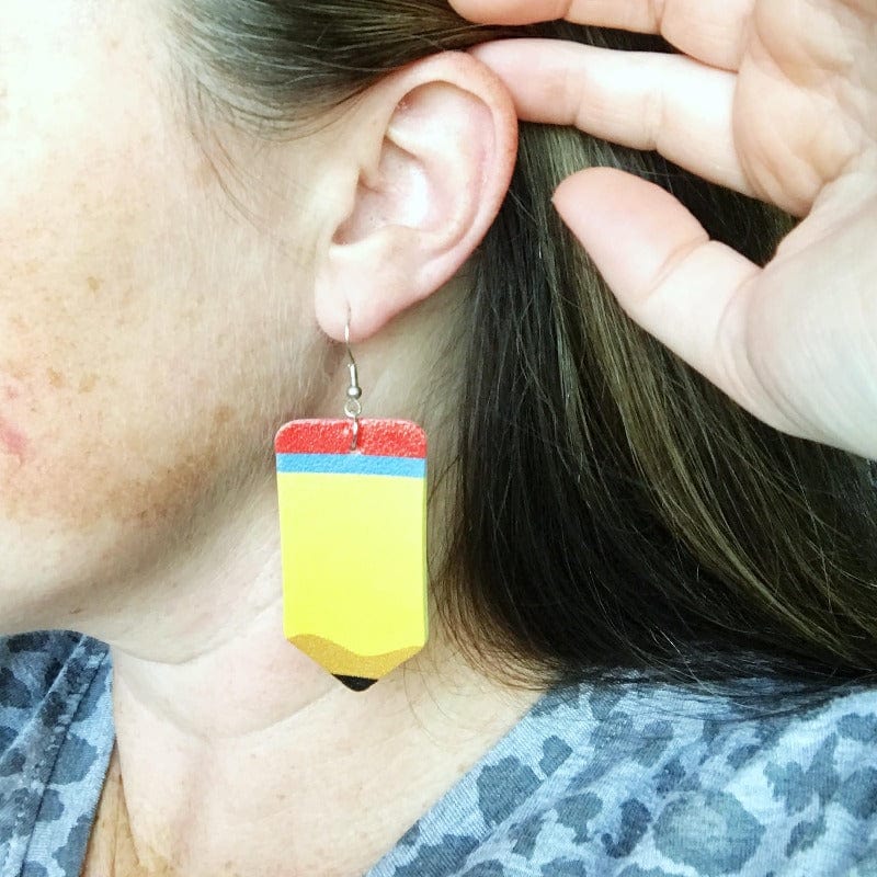 KellyMack.Co Riley: Pencil Shape Faux Leather Earrings