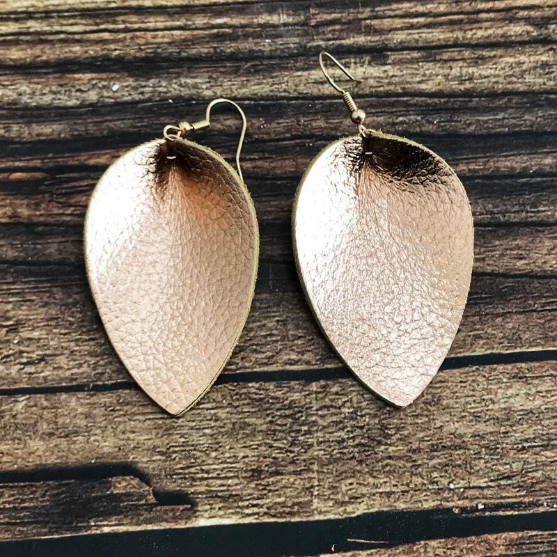 KellyMack.Co Rose Gold Shimmer Brittany Point Drop Earrings