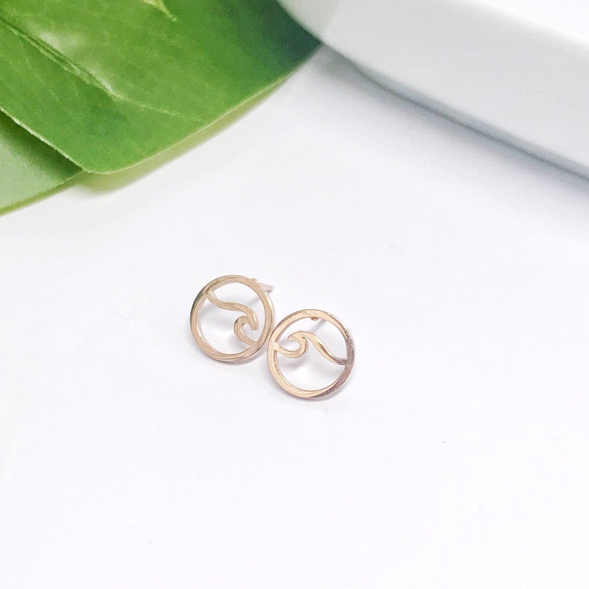 KellyMack.Co Rose Gold Waves Stainless Steel Post Earrings