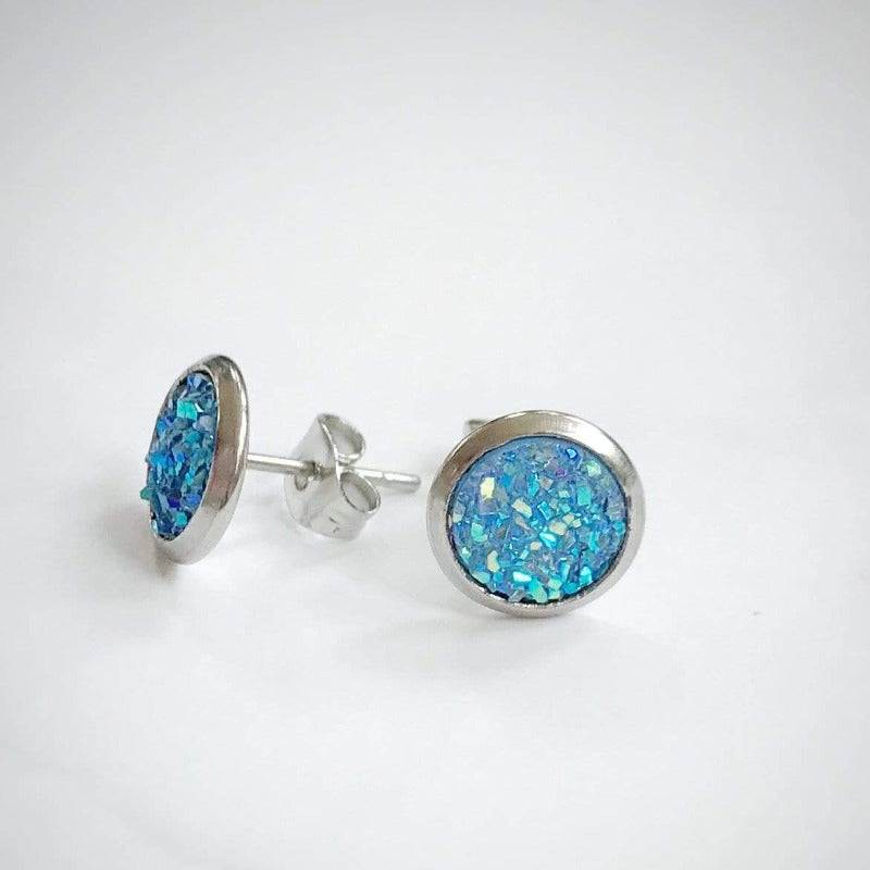 KellyMack.Co blue Sadie - Elegant Druzy Stone Earrings