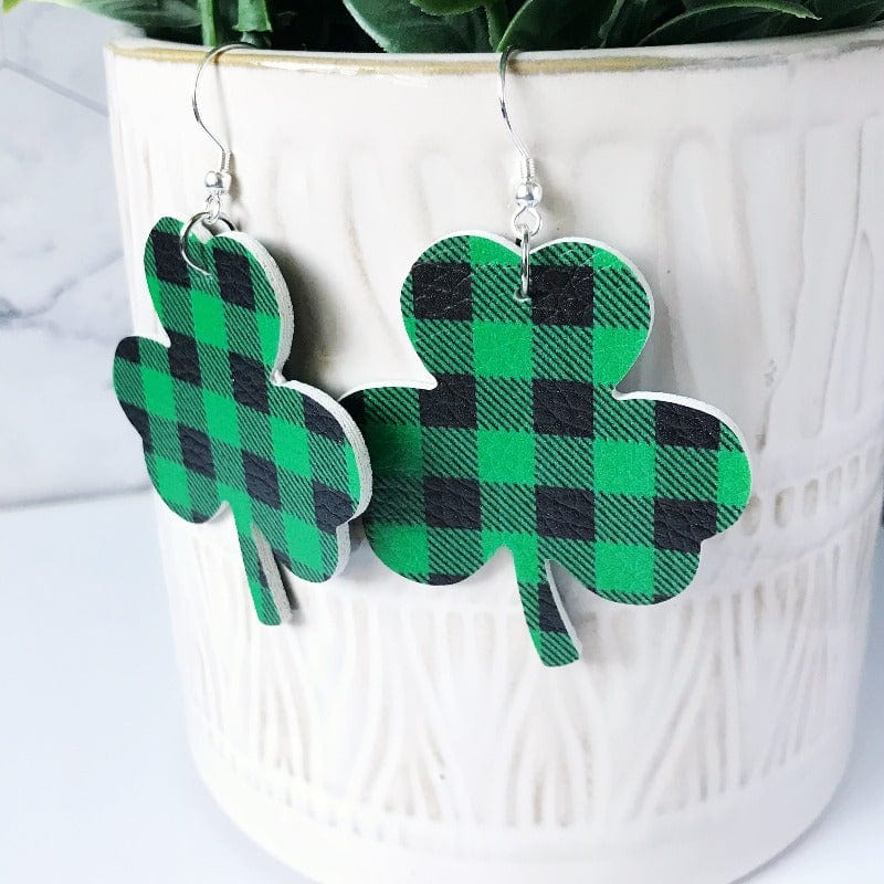 KellyMack.Co Shelby Green and Black Buffalo Plaid Shamrock