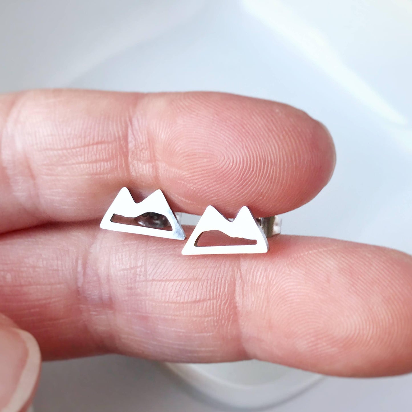 KellyMack.Co Silver Mountain Stainless Steel Post Earrings