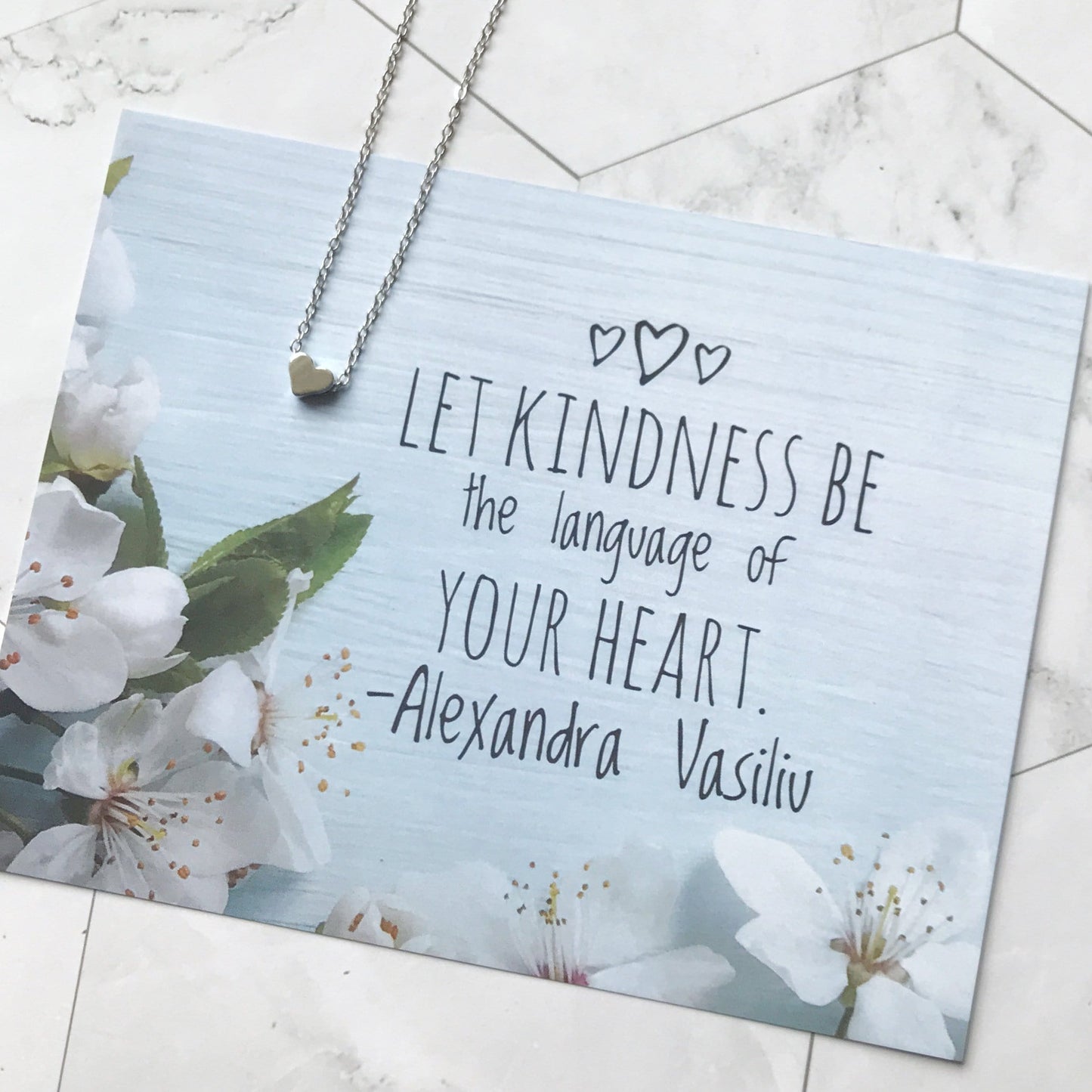 KellyMack.Co Style Accessories Let kindness be the language of your heart - Silver Simple Pendant Necklaces